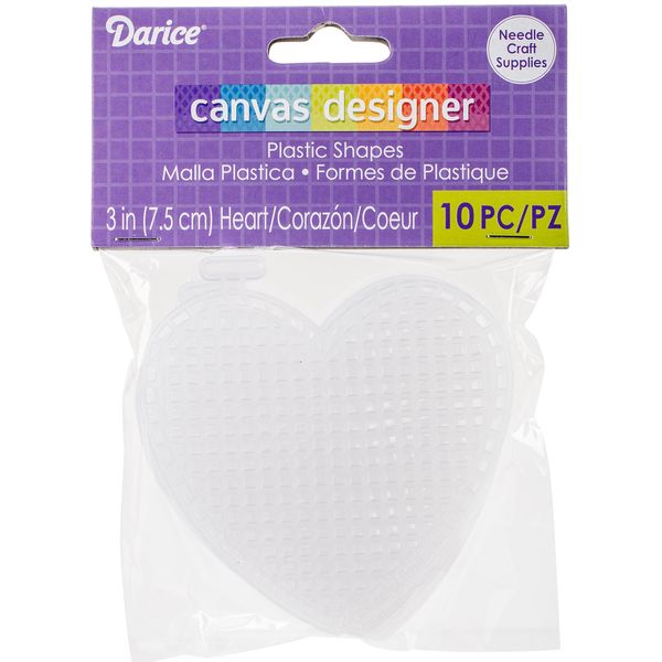 Darice Plastic Canvas Heart 3 Inch, 10 Pieces, 7.5 x 7.5 x 2 cm