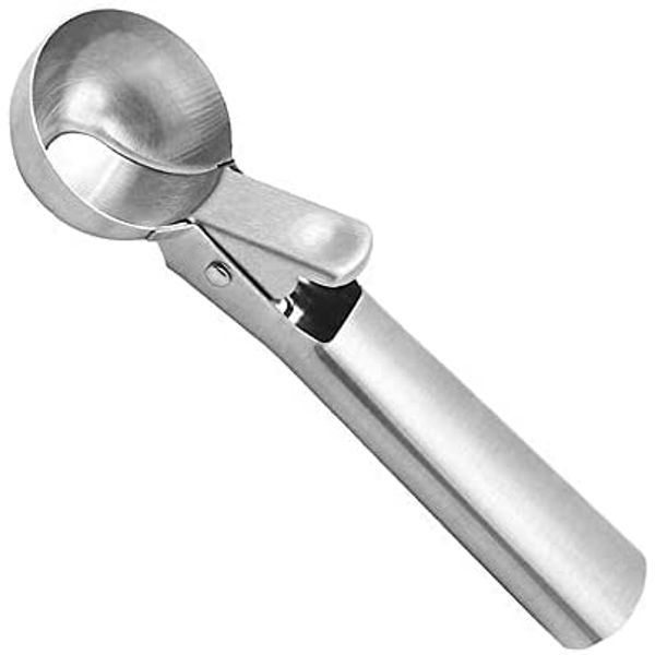 Ice Cream Scoop Stainless Steel Ice Cream Spoon with Easy Trigger for Fruit Mashed Potato