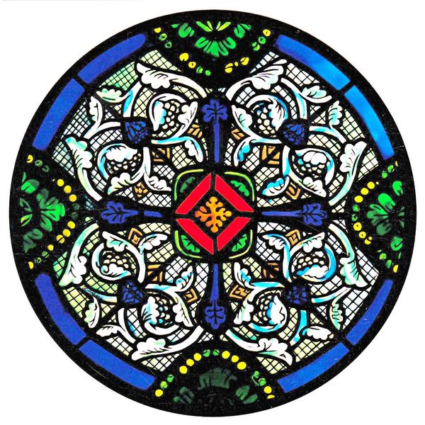 Winged Heart Stained Glass Seal Hexham Abbey Static Cling Approx 14cm