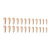24 Pieces Medium Length Adult Women Cream Gradient Nail Tips For Taking Photos, Weddings, Coming-of-Age Ceremonies, Parties, After-Parties, etc.