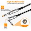 2 Pack 20ft Electric Patch Cord Guitar Amplifier Amp Cable Right Angle 90 Degree