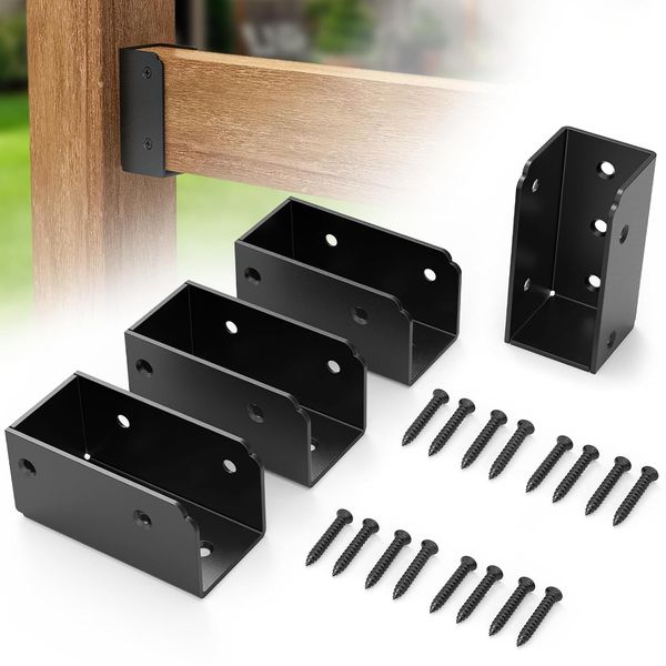 4 Pcs 2”x 4” Stainless Steel Deck Railing Brackets Connectors 2x4 Brackets 2x...