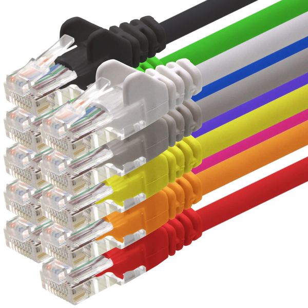 Network cable Cat 6 10 colors - 0.5m - (set) - CAT6 Ethernet cable Lankabel 1000 Mbits patch cable