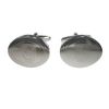 Kiola Designs Silver Toned Etched Oval Baseball Glove Cufflinks