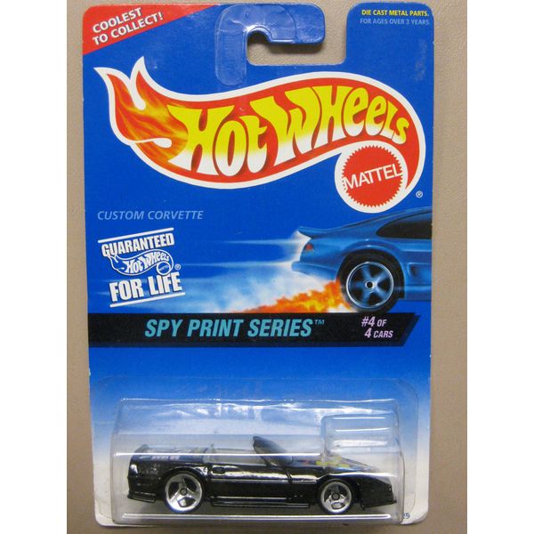 Hot Wheels Spy Print Series 4/4 Custom Corvette #556 Black