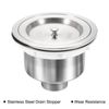 uxcell Sink Stopper, Drain Assembly, Kitchen Clog Prevention, Plug Strainer, Includes Filter Basket, For Washbasins, No Overflow, Silver