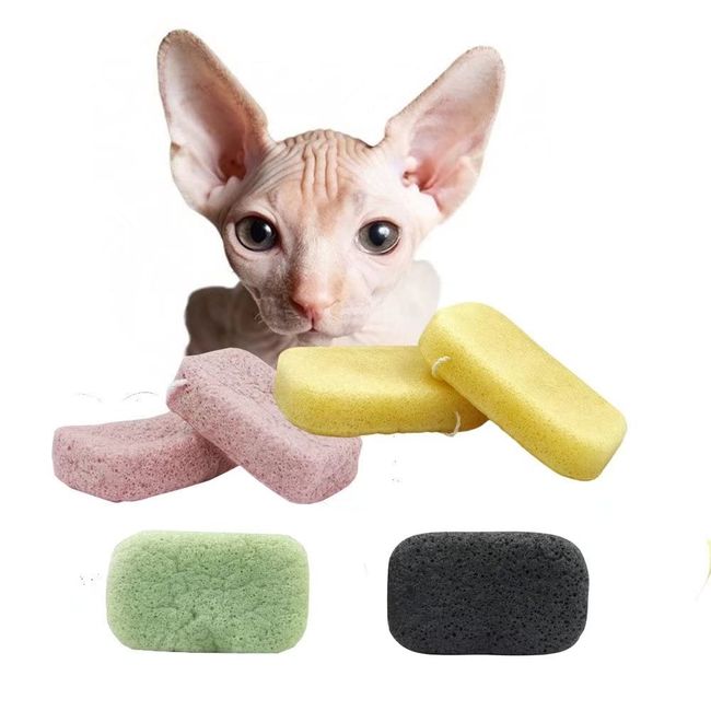 KICLARO Sphinx Hairless Cat Bath Sponge, Natural Konjak Sponge Body Scrubber, Shower Pouf Cleaning Konjak Sponge, Shower Use Sponge (1pcs)