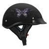 VCAN Cruiser Intricate Butterfly Flat Black Large Half Helmet