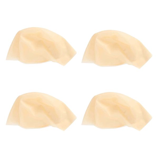 4 Pieces Bald Cap Clothing Accessories Makeup Latex Bald Wig Cap for Men Women Beige