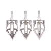 3 Broadheads Steel Arrowheads Replaceable Silver Archery Outdoor Target Hunting