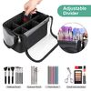 Hotrose Makeup Brush Bag Organizer Bag Cosmetic Case Professional Artist Brushes Travel Bag Vanity Case Stand-up Makeup Cup Waterproof Dust-Proof Brush Storage Pouch Case,24cm×14cm×24cm