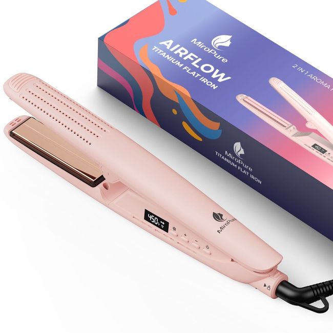 Ionic Aroma Flat Iron Hair Straightener with Ceramic Coating Travel Size 13 Sets