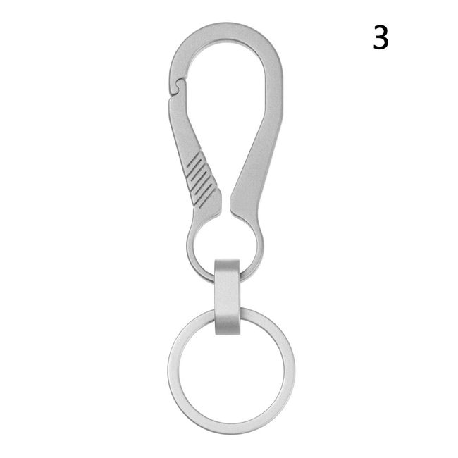 TISUR Titanium Round Carabiner Clip,Spring Hook Key Ring,Small Keychain  Carabiner,with D-Ring for Keys Black Carabiner Key Clip