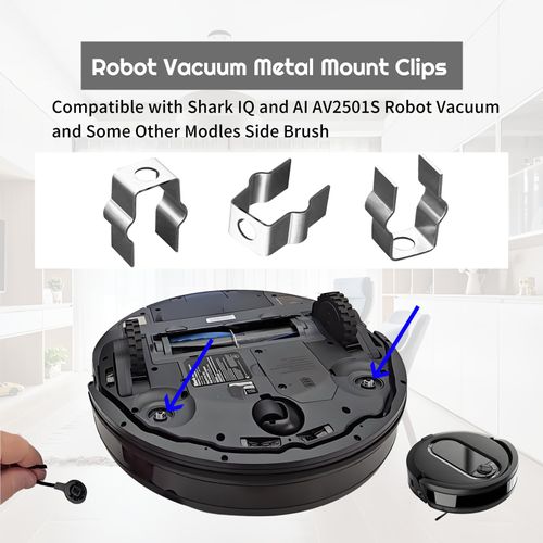 XJJ 4 Pcs Robot Vacuum Metal Mount Clips Compatible with Shark IQ and AI AV2501S Robot Vacuum and Some Other Modles Side Brush
