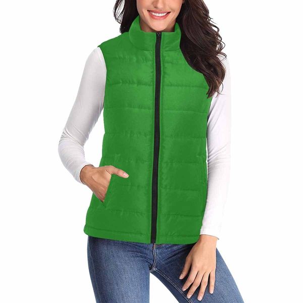 Womens Puffer Vest Jacket / Forest Green - S