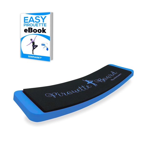 Zenmarkt Ballet Turning Board for Dancers - Figure Skating Ballet Dance Turning Pirouette Board Training Equipment for Dancers, Ice skaters, Gymnasts and Cheerleaders (Blue without Carry Bag)