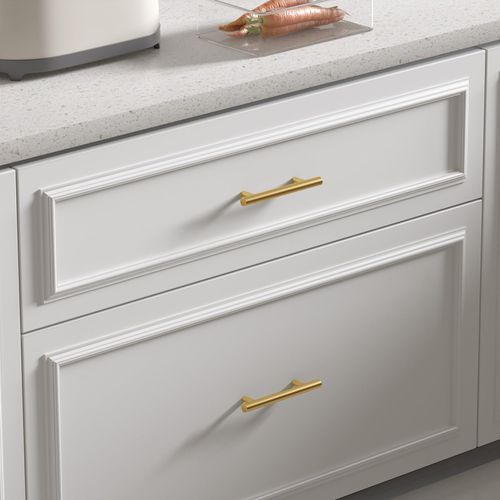 goldenwarm 10 Pack 5 inch Gold Cabinet Handles - Gold Cabinet Pulls, Fade-Resistant Surface - Dresser Pulls Kitchen Hardware for Cupboard Furniture and Drawer
