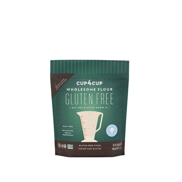 Cup4Cup Wholesome Flour, 2 Pounds, Certified Gluten Free, 1:1 Whole Wheat Flour Substitution, Dairy Free, Non-GMO, Kosher, Made in the USA