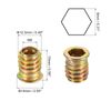 sourcing map Wood Furniture M8x15mm Threaded Insert Nuts Interface Hex Socket Drive 10pcs