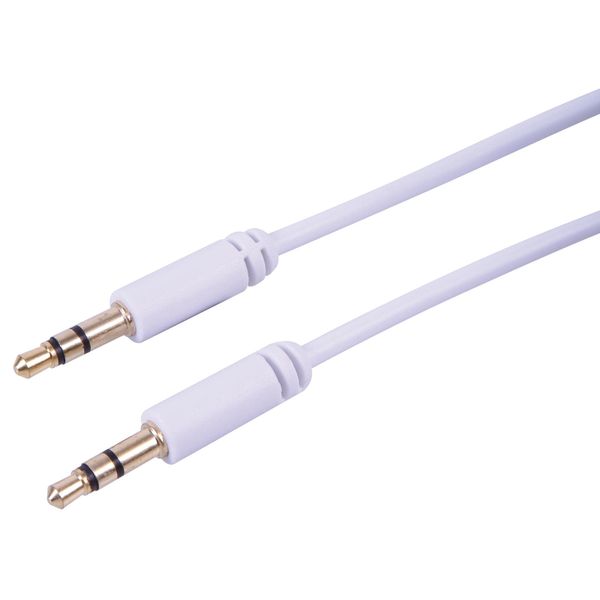 3.5MM Stereo Slim White 2M, Audio & Video Cable Assemblies Qty X 1