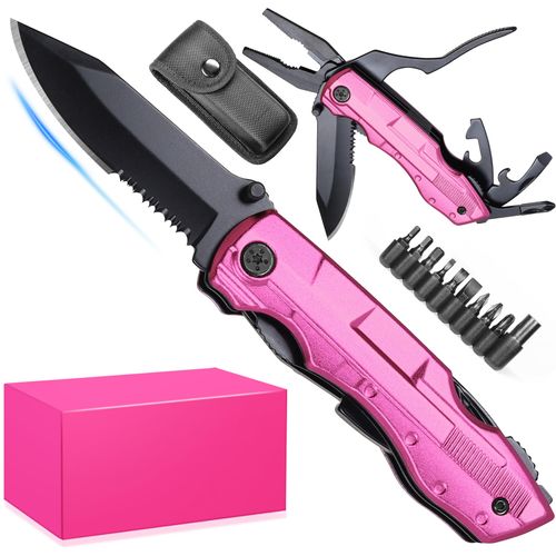 Gifts for Women Wife Mom Girlfriend - Birthday Gifts for Women, Christmas Mothers Day Gifts - Stocking Stuffers for Women, Womens Gifts for Christmas - Bridesmaid Gifts, Pin'k Multitool Knife