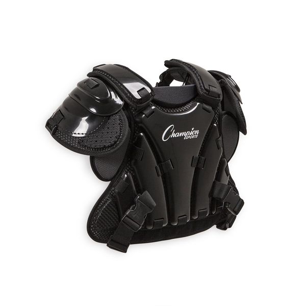 Champion Sports Umpire Chest Protector: 3 Millimeter Molded Plate Armor Style Softball & Baseball Chest Protector - 16" - Black