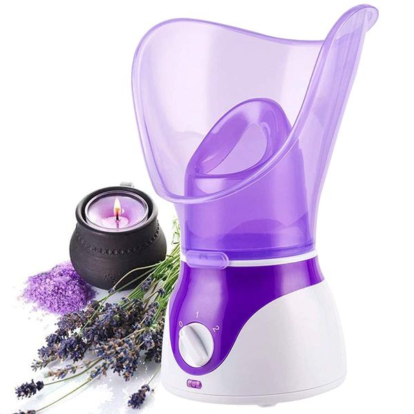 Facial Steamer,VOUM Face Steamer for Facial Deep Cleaning Home Facial Sauna Spa Sinuses Humidifier Atomizer Warm Mist Unclogs Pores Unisex (Purple)