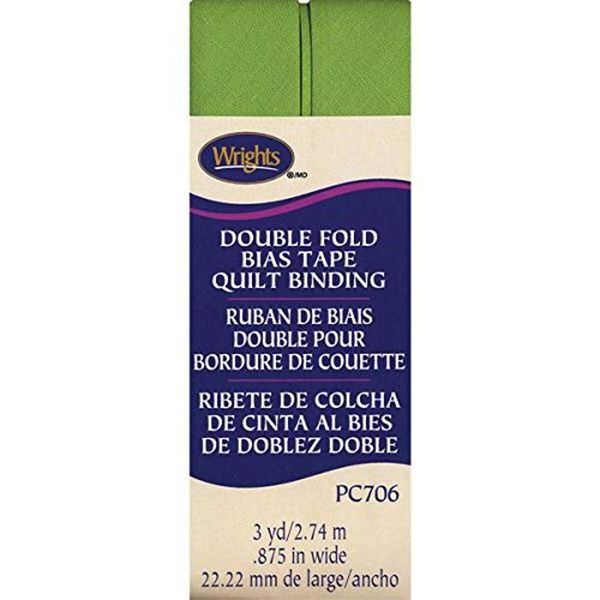 Wrights Products Double Fold Quilt Binding 7/8" X3yd, Leaf Green