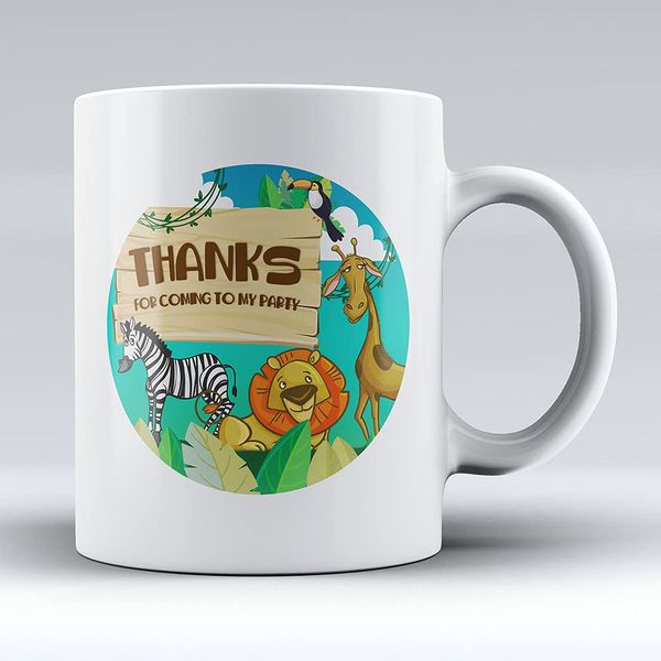 Safari Jungle Animals - Personalised 10oz Ceramic Mug