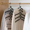 Multi-Layer Clothes Hanger Heavy-Duty Stainless-Steel 5in1 Space Saving 2 Hooks