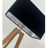 Black Velvet Brushed Silver Rounded Rectangle Lampshade