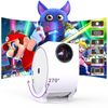 EGOBAS 4K Compatible Projector, High Brightness 800 ANSI Home Projector - [Autofocus, Automatic Keystone Correction, Automatic Obstacle Avoidance, Automatic Screen Fit] Native 1080P Mobile Projector,