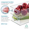 Clear Plastic Storage Bin with Handles for Pantry Refrigerator Organization 8...