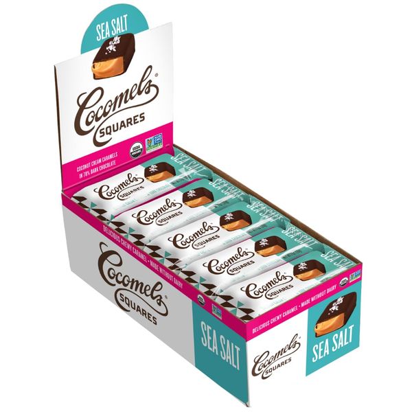 Chocolate-covered Cocomels - Coconut Milk Caramels - Organic - Made Without Dairy (Sea Salt, 15 pack), 1 Oz each