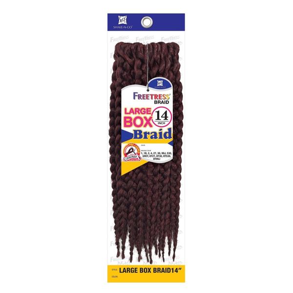 LARGE BOX BRAIDS 14" - Freetress Crochet Bulk Braiding Hair (1B)