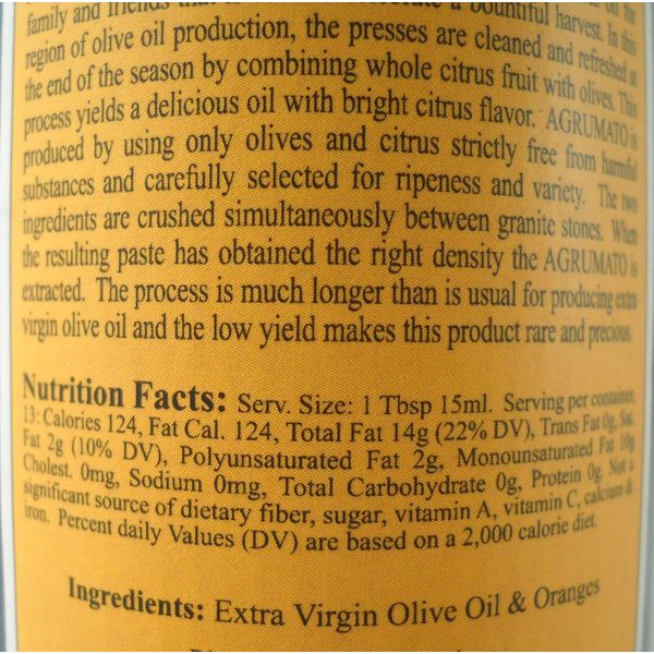 Agrumato Blood Orange Extra Virgin Olive Oil, 6.76 fl oz (200 ml)