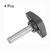 4pcs Tee Wing Knobs Thumb Screws M8 x 30mm Standard Male Thread Plastic T Knobs Handles Hand Clamping Knobs Grip Thumbscrew, Black