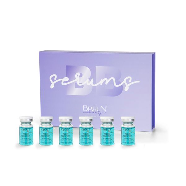 BRÜUN BB Glow Serum Ampule – A (Pack of 6) AC Stem Cell Ampule for Natural Beauty Routines – A Skin Care Kit for Spa, Estheticians use with Derma Pen for Fresh and Natural Beauty Results