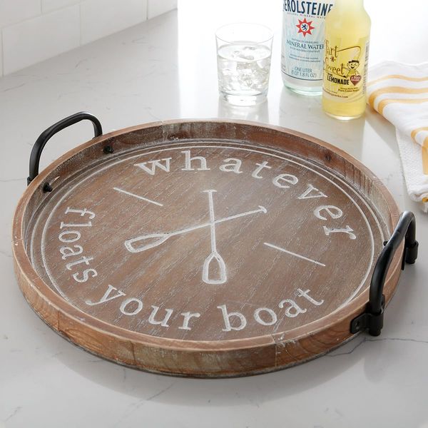 BLACK FOREST DECOR Whatever Floats Your Boat Wood Tray