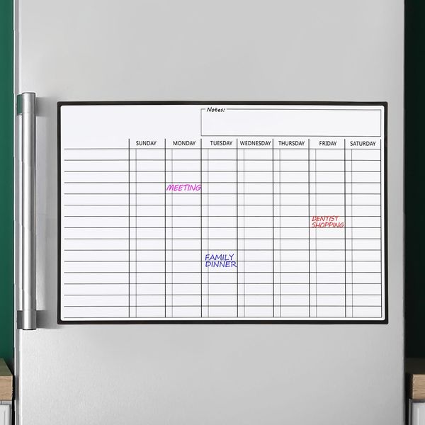 PATIKIL 43cm x 30cm Magnetic Chore Chart Dry Erase Whiteboard Monthly Graph Calendar Daily Organization White