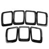 Vehicle Front Grille Grill Covers Inserts Frame Trims for Compass 2017-2020 (Black)