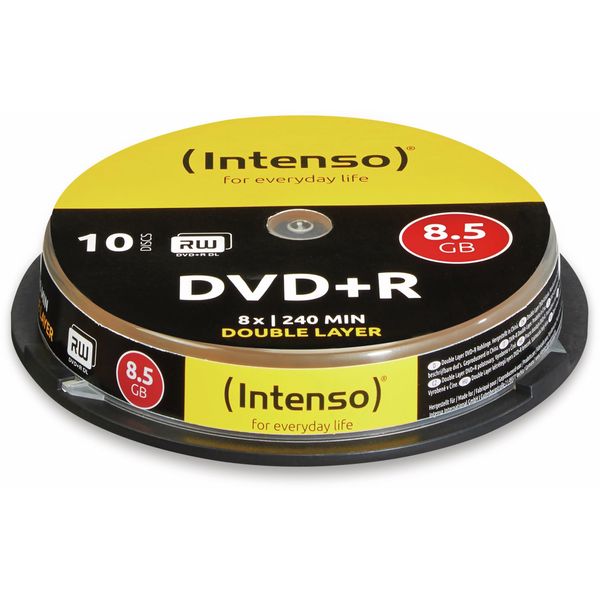 Intenso DVD+R 8; 5GB; 08X; Double LAYERR; Cake Box 10