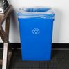 23 Gallon Heavy-Duty Plastic Slim Commercial Blue Rectangular Trash Can No Lid