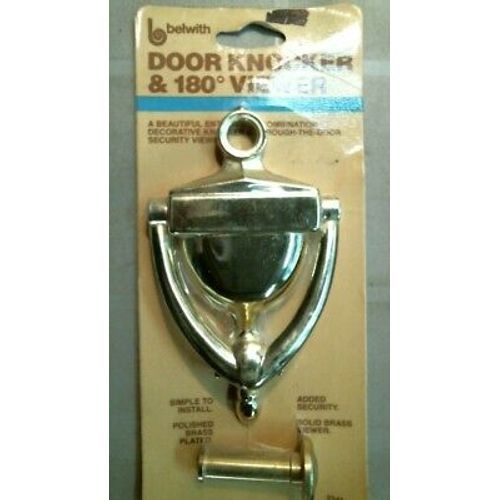 Belwith 2341 Door Knocker & 180° Viewer, Polished Brass, FREE SHIPPING