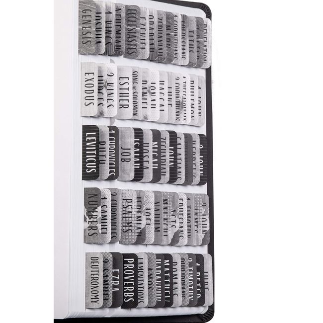 DiverseBee Laminated Bible Tabs (Large Print, Easy to Apply), Bible Study Journaling Supplies, 84 Bible Index Book Tabs for Men and Women, Bible Accessories, Includes 18 Blank Tabs - Noble Theme