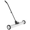36" Magnetic Sweeper with Wheels 55Lbs Rolling Sweeper Lawn Yard Grass