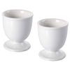 GSHLLO 2 Pcs White Ceramic Egg Serving Cups Egg Stand Holders Hard Boiled Egg Containers Breakfast Egg Bowls Kitchen Gadgets Tools