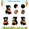 DolliBu Happy Easter Soft Plush Large Floppy Black Bear with Carrot - 8.5 Inch