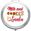 Milk and cookies for Santa [BCX] compact pocket mirror - silver round circle shape
