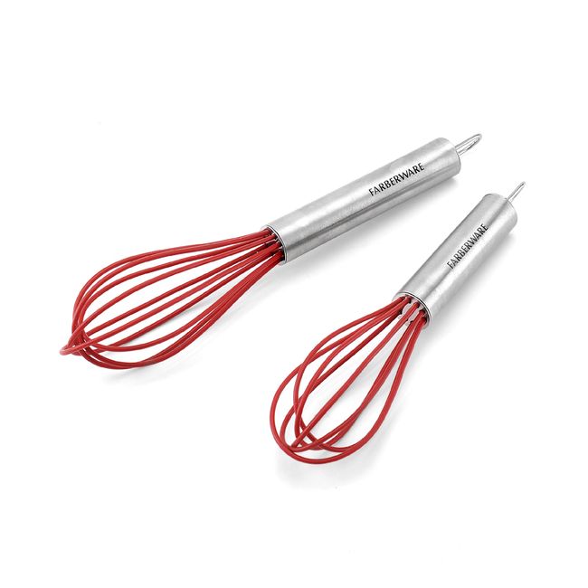 Farberware Professional Silicone Mini Whisks (Red, Set of 2)